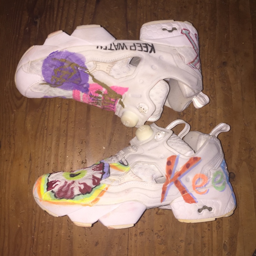 Y2K REEBOK Sz 7.5  InstaPumpFURY CUSTOMIZED by PHILLY design student